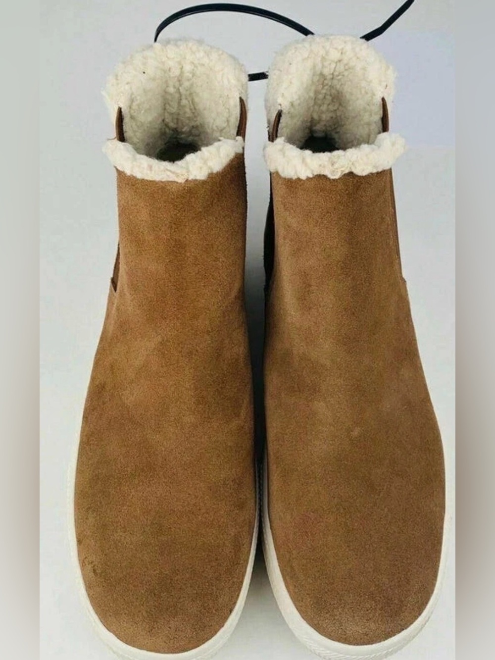 (size 10) Saks Fifth Avenue Womans "Justina" Faux Fur Slip-Ons!!! (brown)